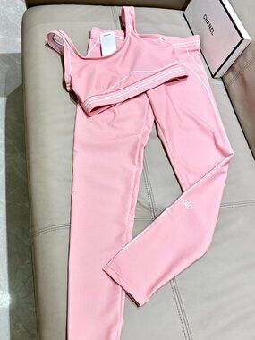 ALO Yoga Blue Jumpsuit Set, Size S